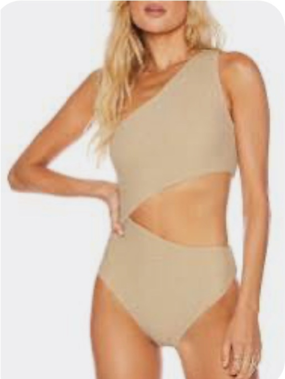 The Beach Riot Celine Metallic One Shoulder One-Piece Swimsuit